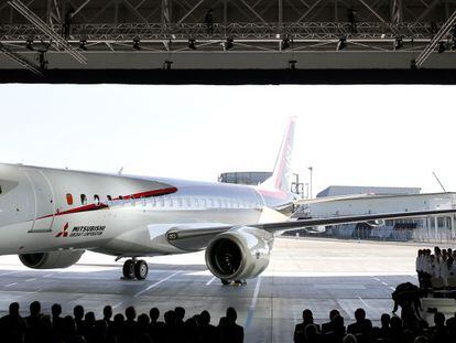 Presentación del prototipo de jet de Mitsubishi en octubre de 2014