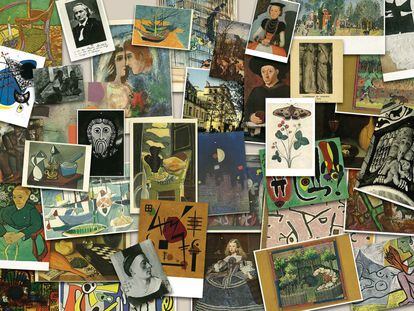 Postales que pertenecieron a Julio Cortázar y que colgaba en las paredes, una costumbre que traspasó a los personajes de 'Rayuela' y que representan parte sustancial de la presencia de las artes plásticas en la novela.