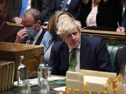 Boris Johnson, el 19 de enero, en la sesión de control del Parlamento británico