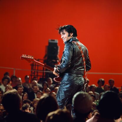 ELVIS: '68 COMEBACK SPECIAL -- Pictured: Elvis Presley during his '68 Comeback Special on NBC -- (Photo by: Gary Null/NBCU Photo Bank/NBCUniversal via Getty Images via Getty Images)