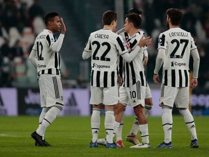 Jugadores de la Juventus durante el partido del pasado sábado.