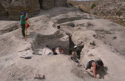 Excavación en El Campillo, cerca del Jarama, en Madrid. 