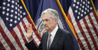 Jerome Powell jura su segundo mandato como presidente de la Fed el pasado 23 de mayo.
