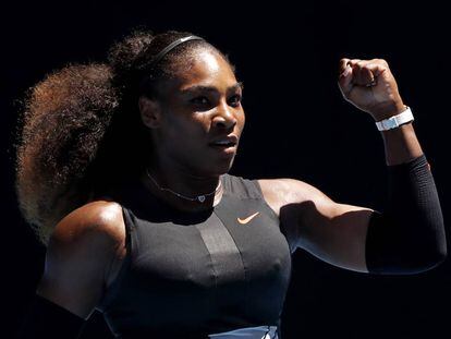 Serena Williams, en el partido de cuartos de final del Abierto de Australia, en 2017.