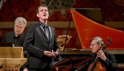 El contratenor Philippe Jaroussky durante su actuación en el Palau.