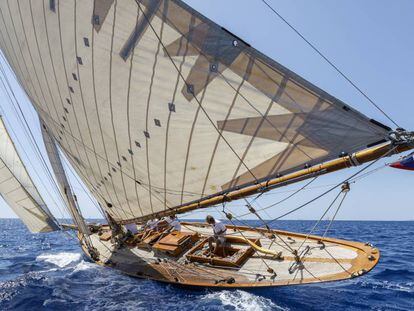El 'Marigan' navegando este verano en aguas de las islas Baleares.