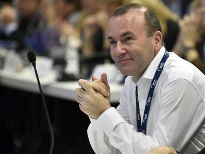 El político bávaro, Manfred Weber, durante el congreso del Partido Popular Europeo el 7 de noviembre de 2018 en Helsinki.