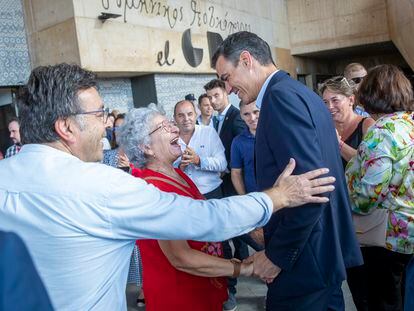 Pedro Sánchez, a su llegada al acto del PSOE en Toledo, este jueves.