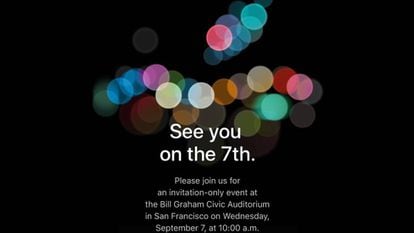 "Nos vemos el día 7", dice Apple en su invitación.