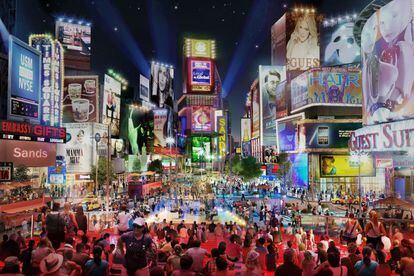 Recreación de Times Square.