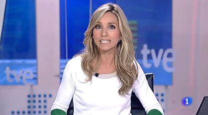 Un momento del telediario de TVE esta noche.