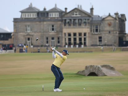 Sergio García, este domingo en la salida del hoyo 18 de Saint Andrews.