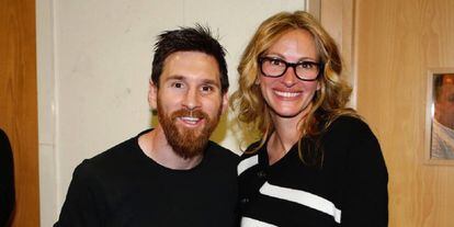 Leo Messi i Julia Roberts després del Clàssic.