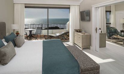 Suite con vistas al mar del hotel Meliá Sancti Petri, en Chiclana de la Frontera (Cádiz).