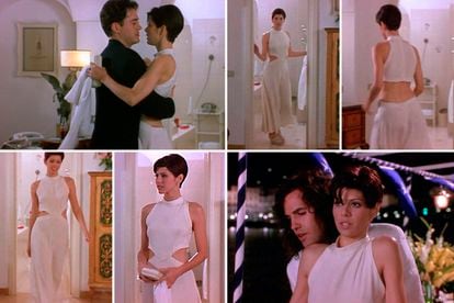 No es el vestido verde de Keira Knightley en Expiación (Joe Wright, 2007) ni lo pretende ser, pero el vestuario de Marisa Tomei en la estupenda comedia romántica Sólo Tu (Norman Jewison, 1994) merece ser recordado como el armario más subestimado en cuanto a la elegancia funcional de básicos en clave cinematográfica. El vestido blanco cut out que luce en una de las escenas de la película lo prueba.