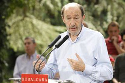 El candidato socialista a la Presidencia del Gobierno, Alfredo Pérez Rubalcaba.