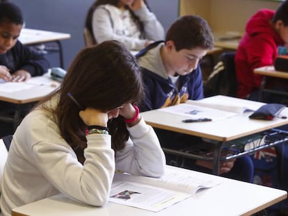 Alumnos de Primaria de un colegio de Madrid.