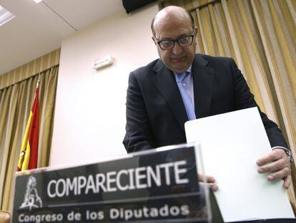 El presidente del Tribunal de Cuentas, Ram&oacute;n &Aacute;lvarez de Miranda, el pasado abril, en el Congreso de los Diputados. 