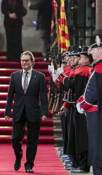 Artur Mas, el martes saliendo del Palau de la Generalitat.