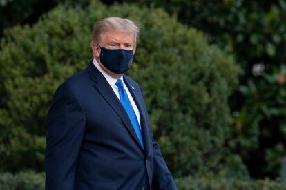 Trump, antes de ingresar en el hospital militar, el pasado viernes.