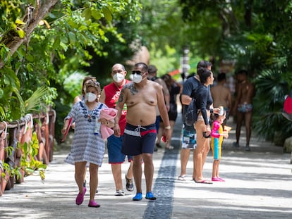 Turistas en el parque Xcaret en Playa del Carmen, México, en septiembre del año pasado.