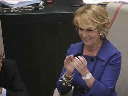Esperanza Aguirre en el pleno del Ayuntamiento de Madrid.