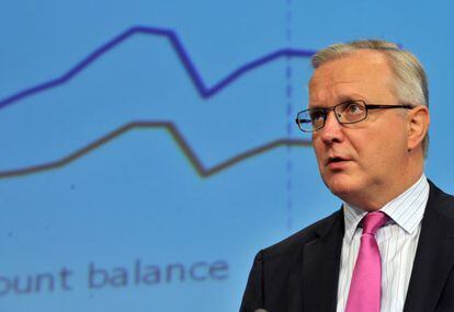 El vicepresidente de la Comisi&oacute;n Europea, Olli Rehn, este martes en Bruselas. 