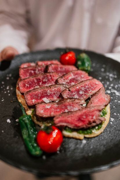 Sirloin 'Huarache' with two sauces, from El Bajío.  Image provided by the restaurant. 