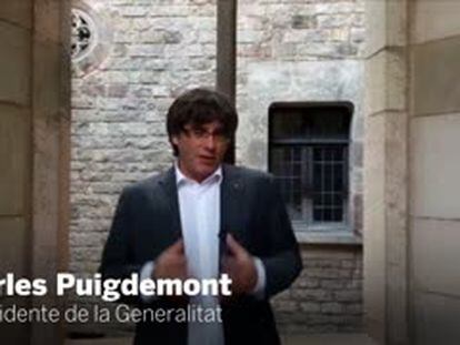 Puigdemont anima a las ciudadanía a participar en la manifestación de la Diada de Cataluña.