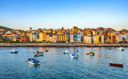 Vista del puerto pesquero de la localidad gallega de A Guarda, en Pontevedra. 