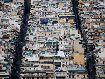 Vista del centro de Atenas, en Grecia