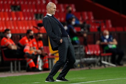 Zidane, el pasado jueves durante el Granada-Real Madrid.
