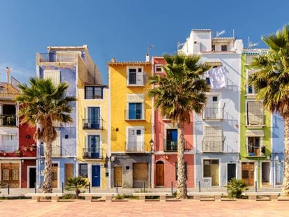 Casas de colores en La Vila Joiosa (Alicante). 