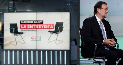 Mariano Rajoy, momentos antes de su entrevista en Antena 3