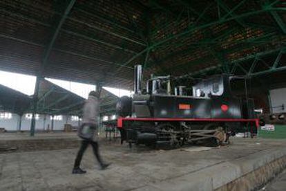 La ‘Marta’, locomotora de 1884 restaurada pero sin uso, en Peñarroya.