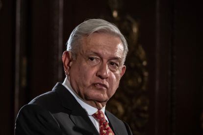 Andres Manuel López Obrador en Palacio Nacional.