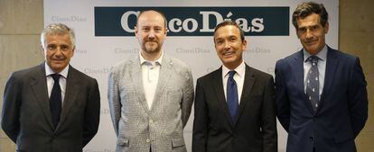 Juan Antonio Samaranch (Summit Shopping Tourism & Economy Madrid 2017), Luis Llorca (Global Blue), Juan Carlos Gallego (CaixaBank) y Carlos Chaguaceda (Comunidad de Madrid).