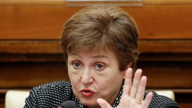 Kristalina Georgieva, directora gerente del FMI, en una comparecencia el pasado febrero.