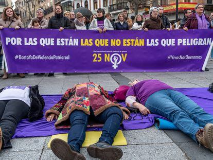 Concentración de este enero en Toledo para protestar contra los asesinatos machistas ocurridos en España.