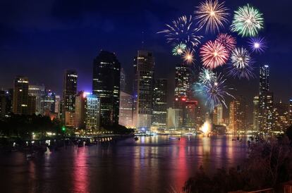 Fuegos artificiales para despedir el año en Nueva York.