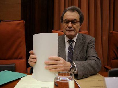 Artur Mas comparece en el Parlament en marzo de 2017.