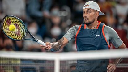 Kyrgios, durante un partido reciente en Tokio.