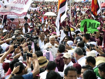 López Obrador durante un acto de Morena, en una imagen de archivo.