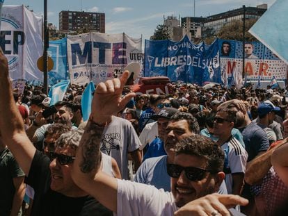 Una manifestación en contra del Gobierno de Milei, en Buenos Aires (Argentina), en una imagen de archivo.