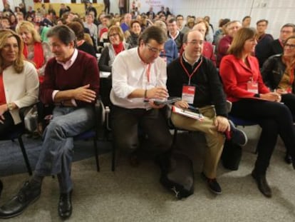 Susana D&iacute;az, Javier Fern&aacute;ndez, Fern&aacute;ndez Vara e Iceta, el pasado diciembre.