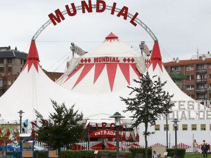 La carpa del Gran Circo Mundial en Bilbao.