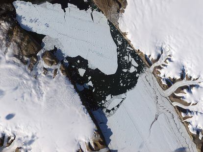 Imagen de la isla de hielo tomada el 16 de agosto