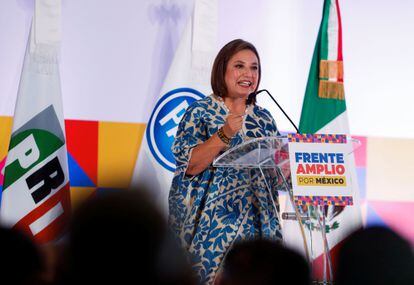 Xóchitl Gálvez durante un evento en Monterrey