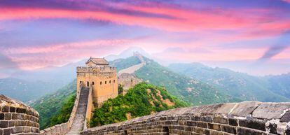 Vista de la Gran Muralla China, considerada como una de las siete maravillas del mundo.