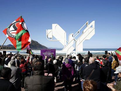 Acto organizado por Podemos Euskadi en San Sebasti&aacute;n para celebrar el Aberri Eguna.